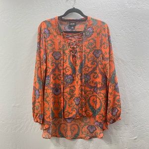 Orange Paisley Blouse